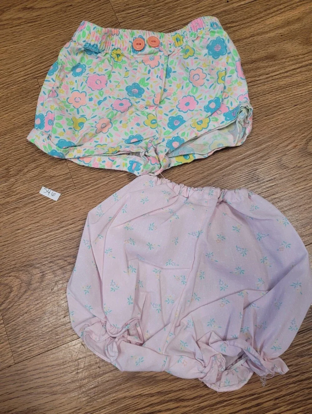 Vintage Infant Toddler Shorts 18 Months Pink Floral